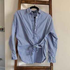 Ralph Lauren Blue Striped Women's Button Down Shirt